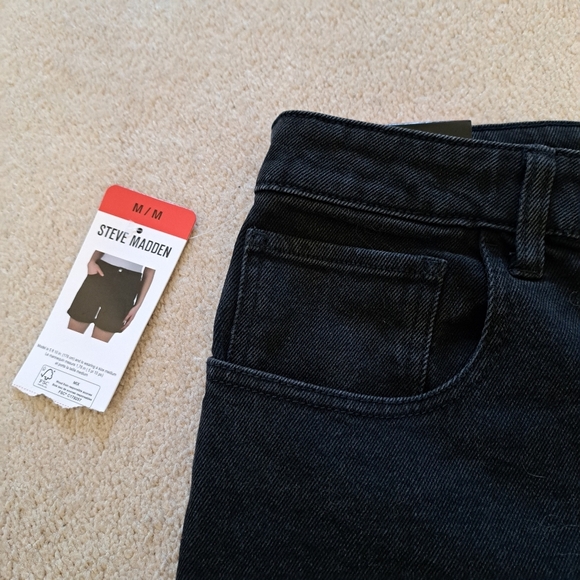 Steve Madden Denim Shorts Women's Medium Black High Rise Jean Stretch New! - Picture 3 of 10